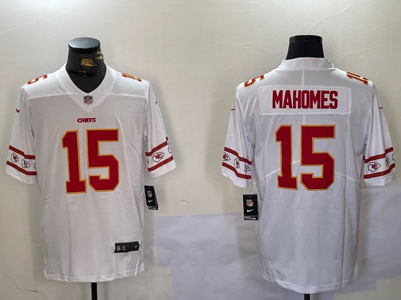 Men Kansas City Chiefs #15 Mahomes White 2024 Nike Vapor Limited NFL Jersey style 1014->los angeles dodgers->MLB Jersey